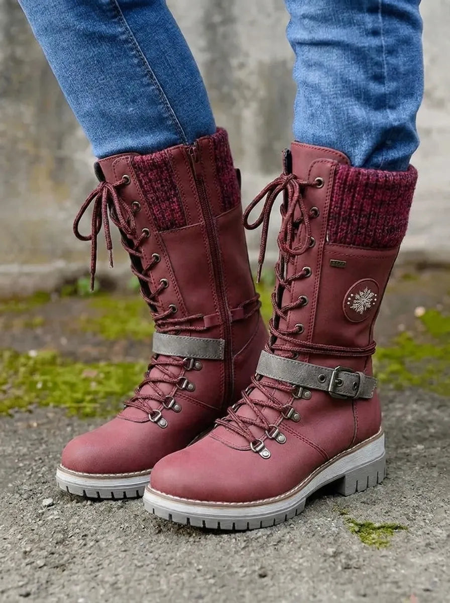 FrostLuxe™ - Wasserdichte Schnürstiefel in Wadenlänge