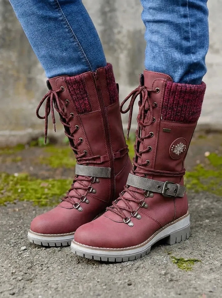 FrostLuxe™ - Wasserdichte Schnürstiefel in Wadenlänge