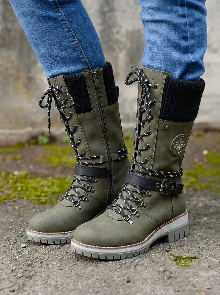 FrostLuxe™ - Wasserdichte Schnürstiefel in Wadenlänge