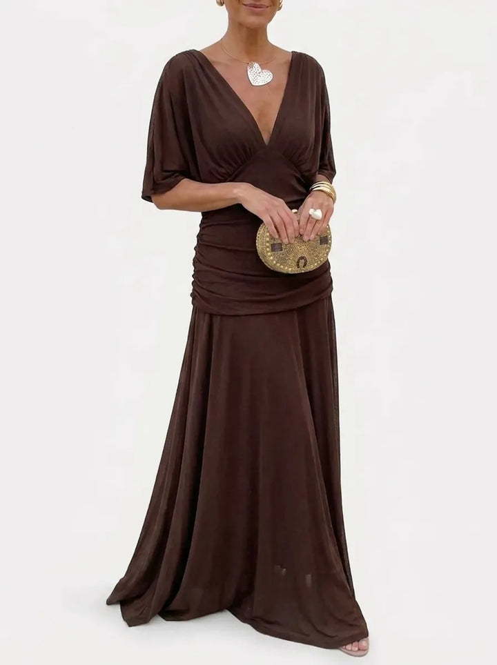 Alondra™ | V-Ausschnitt Langes Floral-Maxikleid