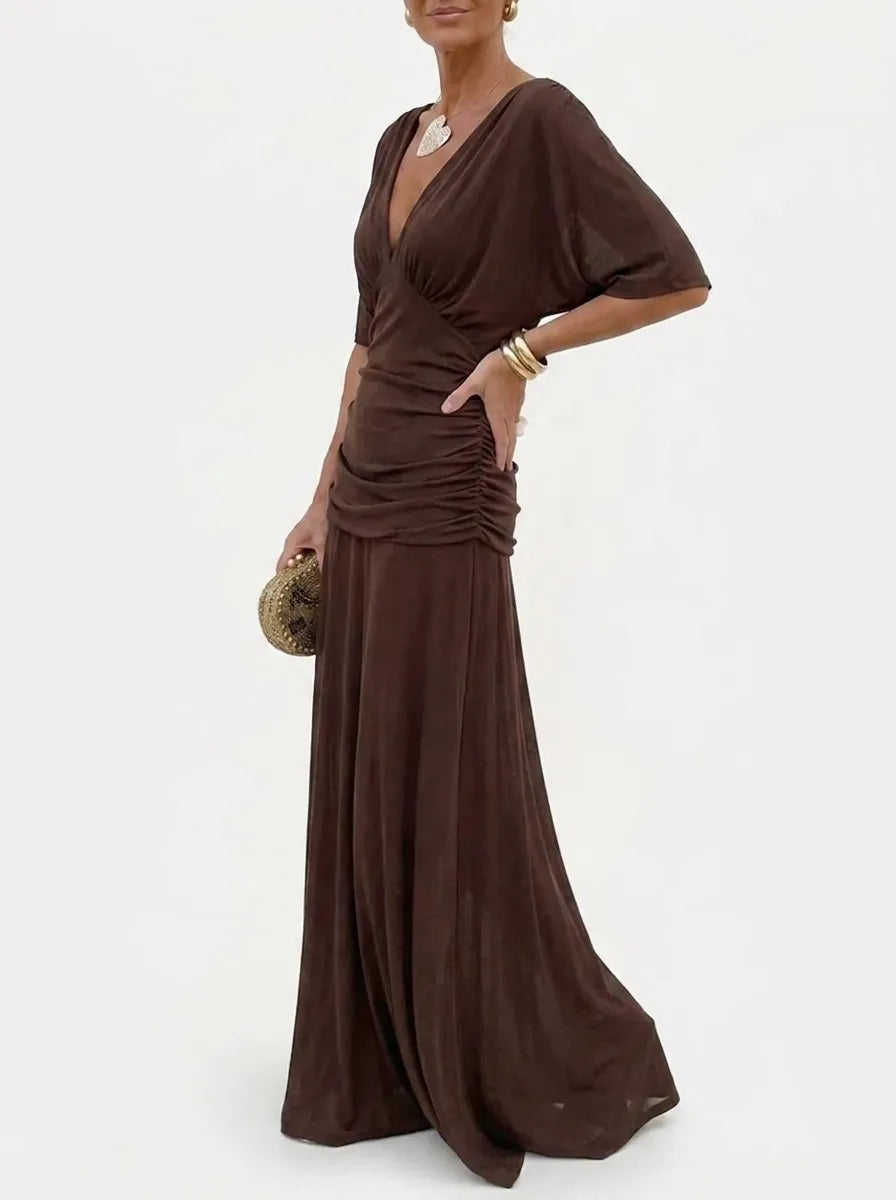 Alondra™ | V-Ausschnitt Langes Floral-Maxikleid