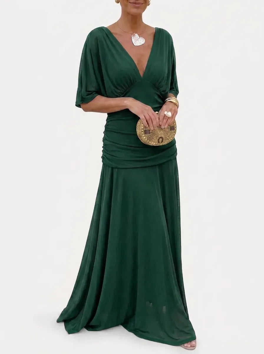 Alondra™ | V-Ausschnitt Langes Floral-Maxikleid