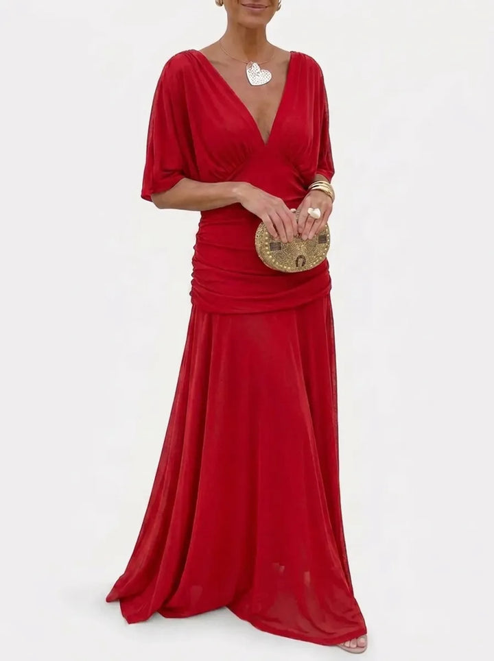 Alondra™ | V-Ausschnitt Langes Floral-Maxikleid