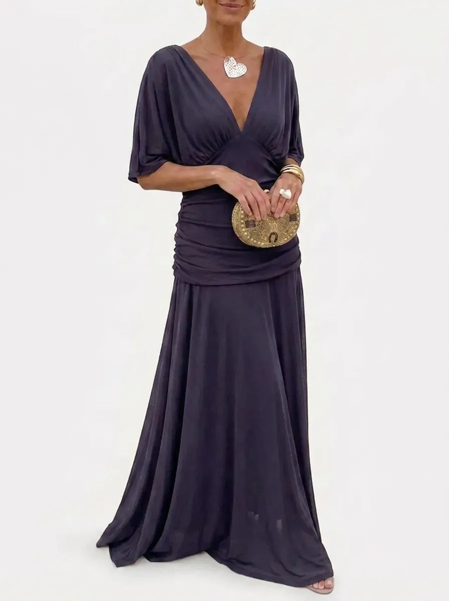 Alondra™ | V-Ausschnitt Langes Floral-Maxikleid