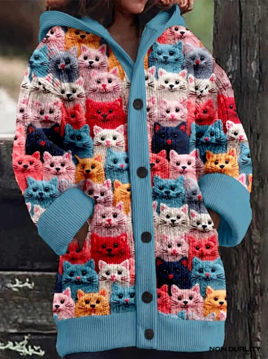 Isabella – Bunte Katzenstrickjacke