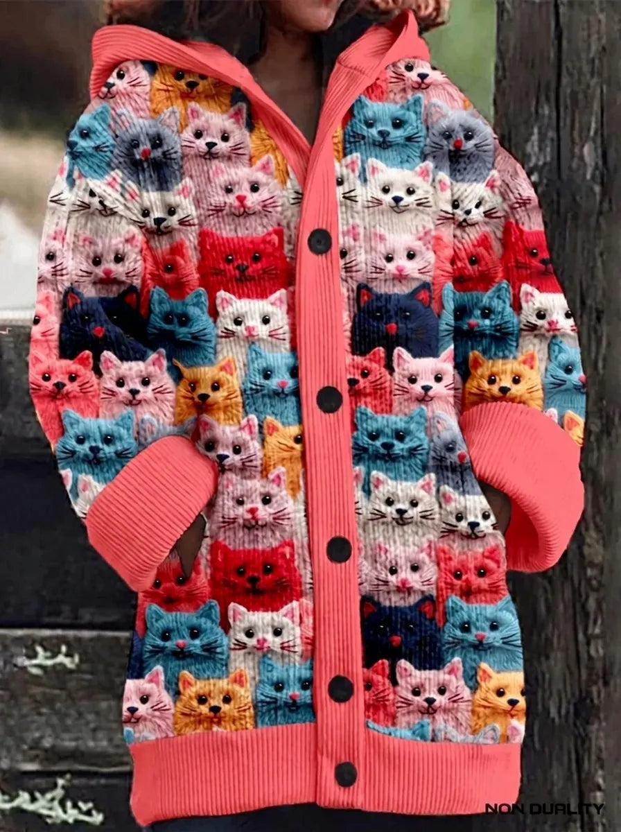 Isabella – Bunte Katzenstrickjacke