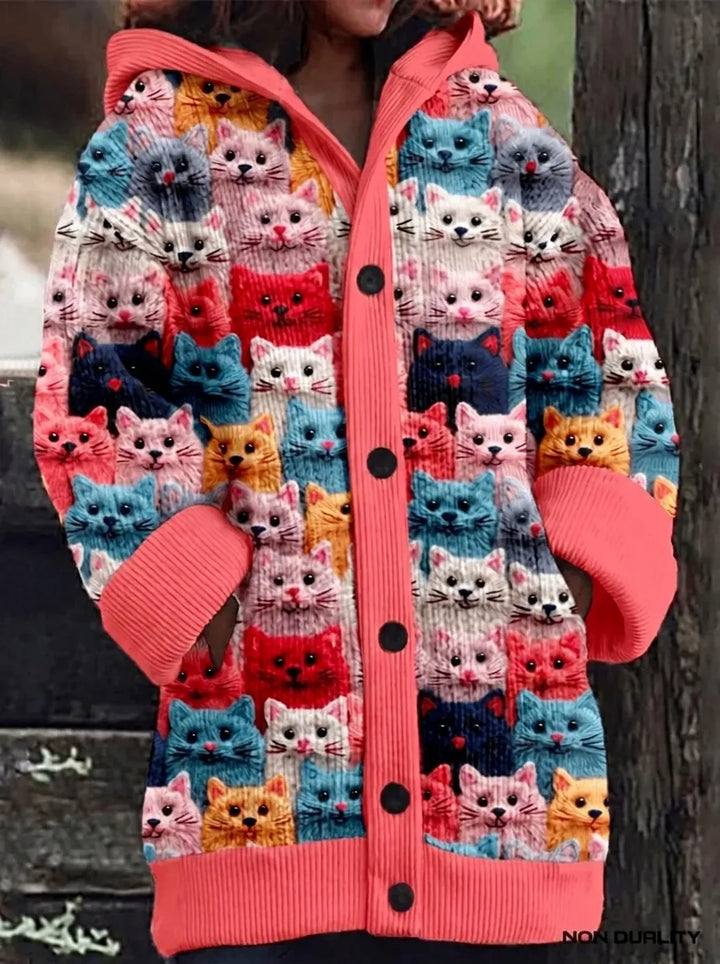 Isabella – Bunte Katzenstrickjacke