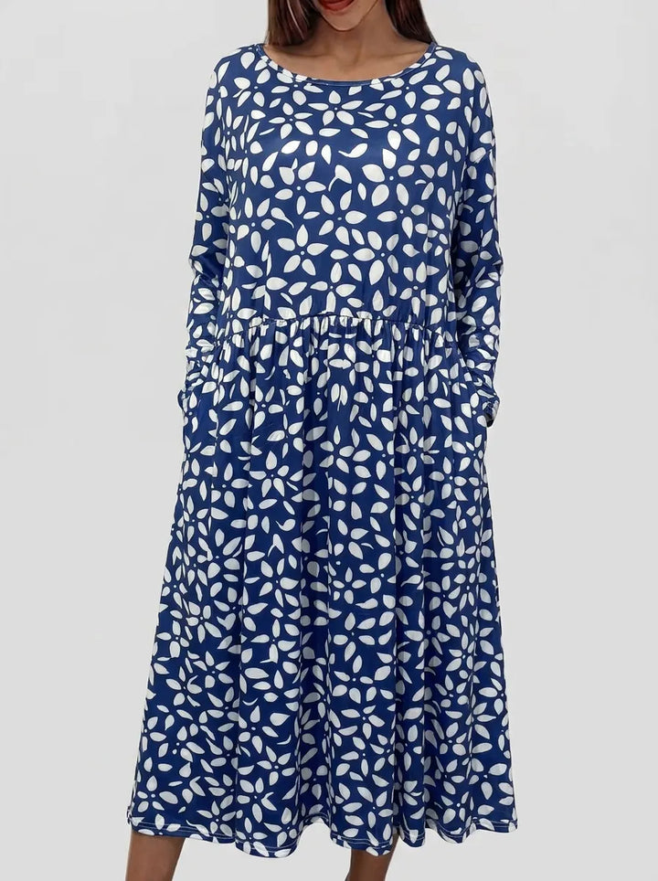 Sela™ – Küstenblumen Midi Kleid