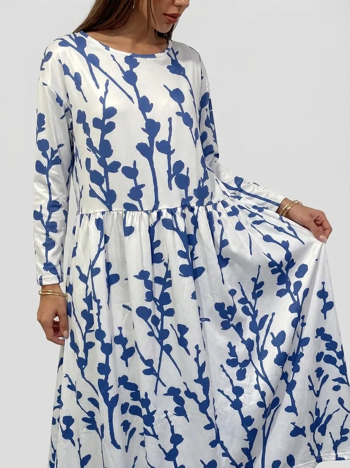 Sela™ – Küstenblumen Midi Kleid