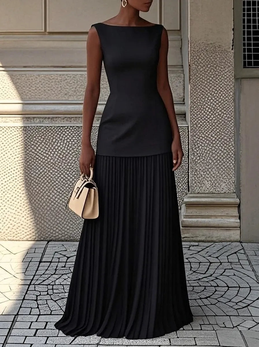 Celeste | Plissiertes Maxikleid