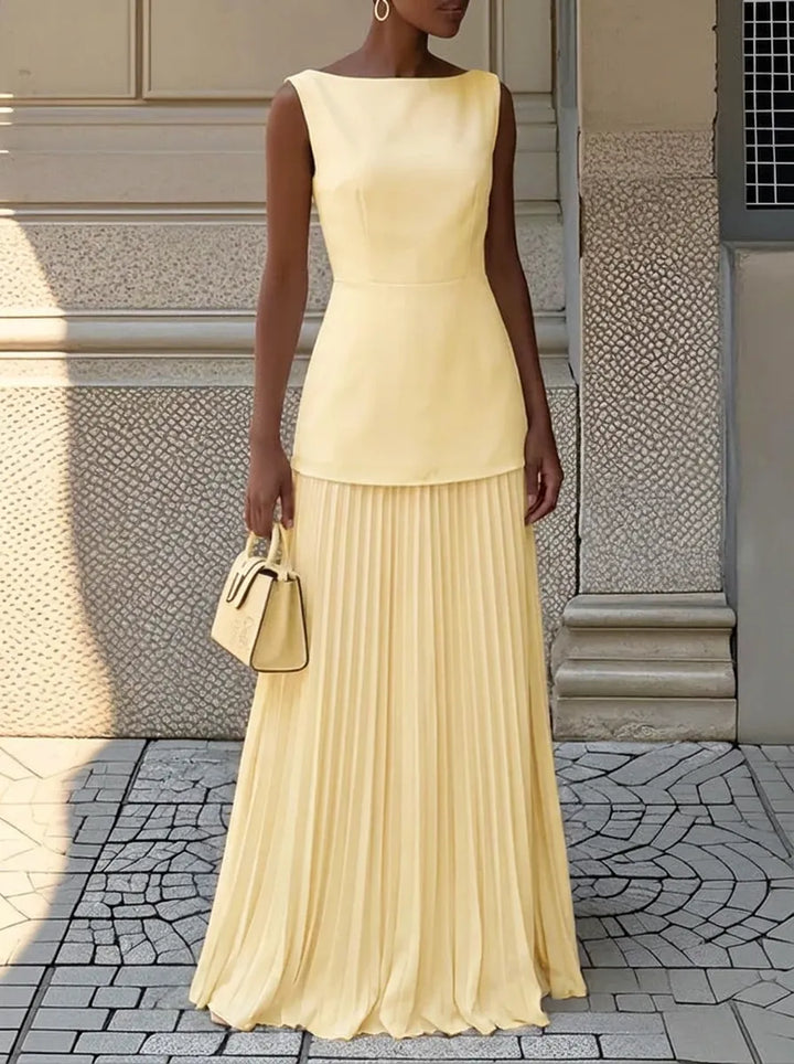 Celeste | Plissiertes Maxikleid