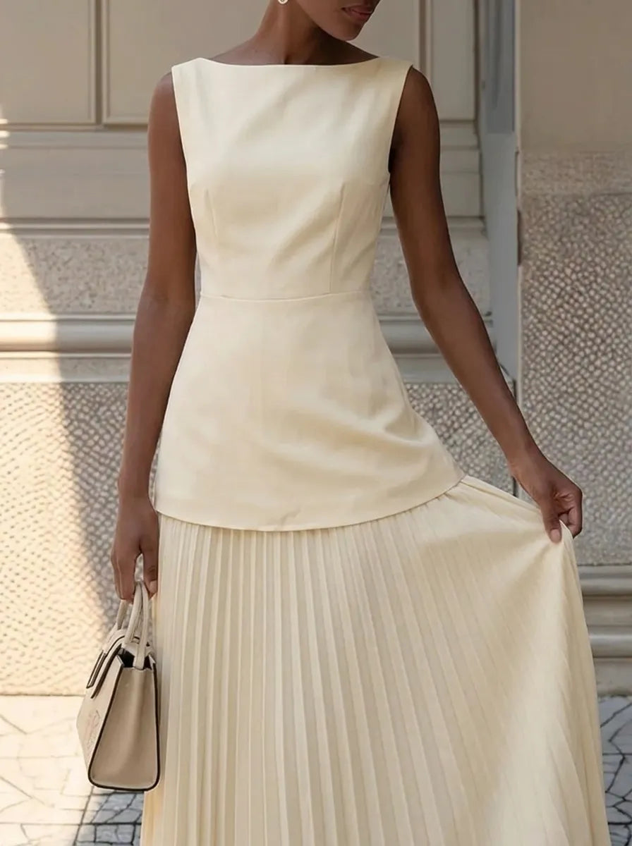 Celeste | Plissiertes Maxikleid