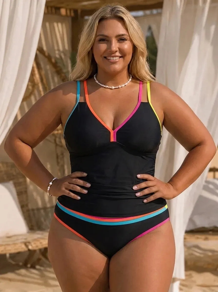 Danielle | Conjunto tankini de verão confortável para senhora, em tamanhos grandes