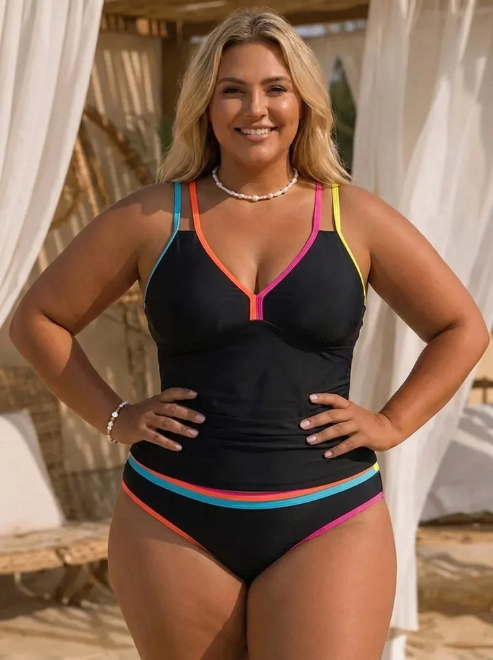 Danielle | Conjunto tankini de verão confortável para senhora, em tamanhos grandes