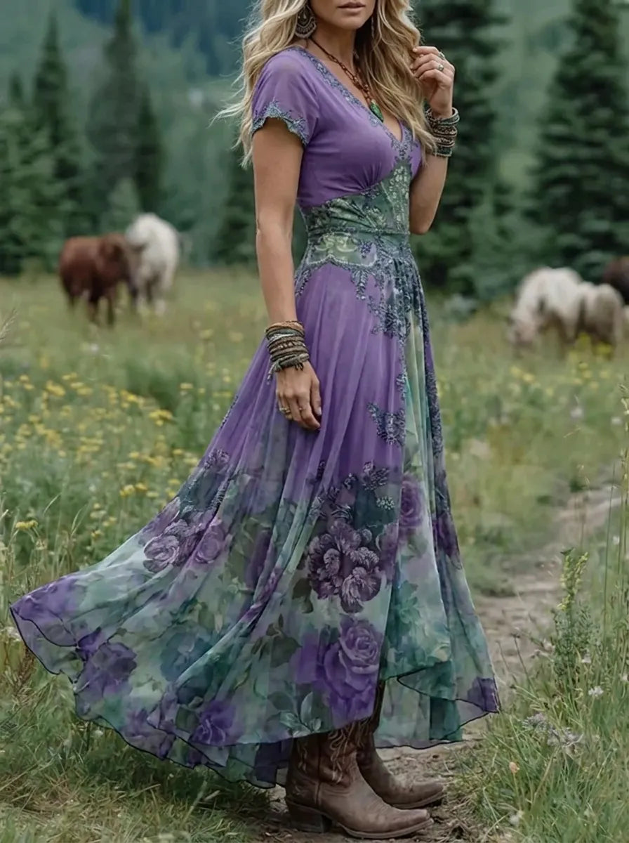 Mavis™ – Elegant floral maxi dress