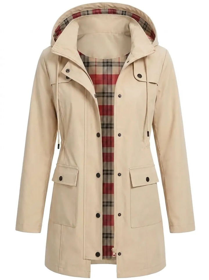 Francesca | Damen Parka mit Kapuze, Knöpfen und Taschen