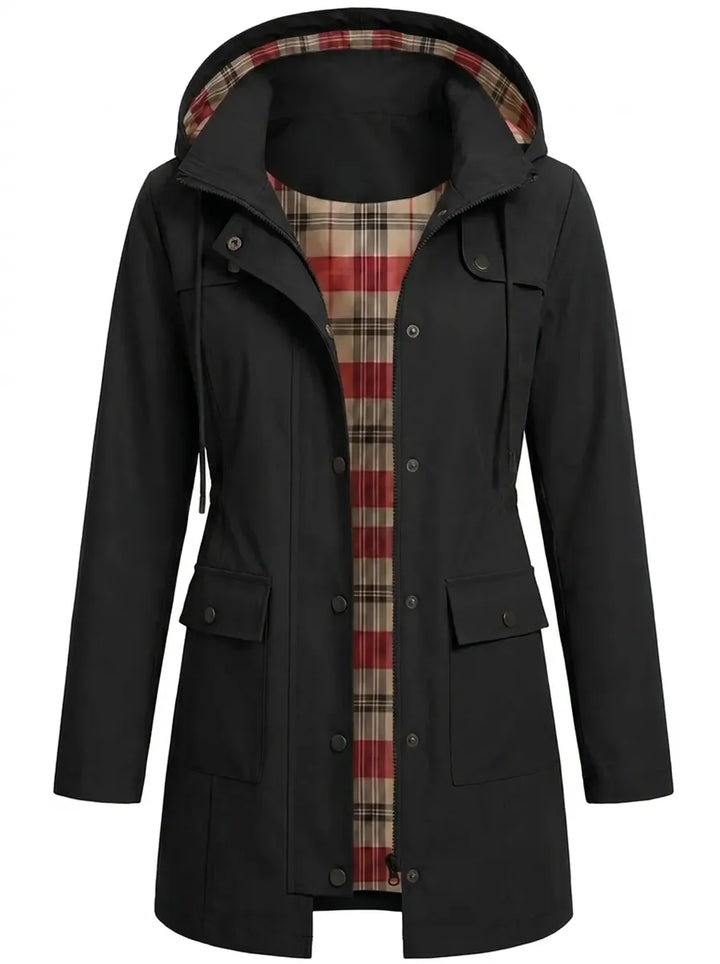 Francesca | Damen Parka mit Kapuze, Knöpfen und Taschen