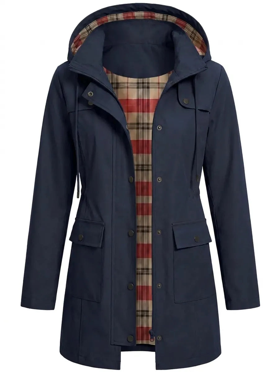 Francesca | Damen Parka mit Kapuze, Knöpfen und Taschen