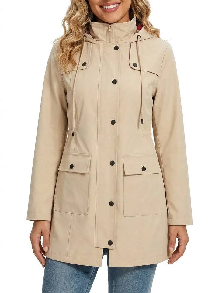 Francesca | Damen Parka mit Kapuze, Knöpfen und Taschen