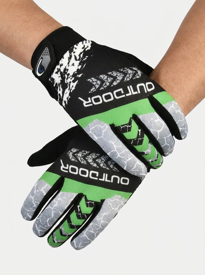 Breathable waterproof cycling gloves with grippy surface