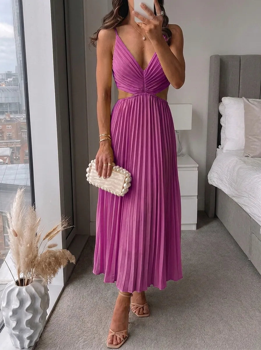 Elsa | Elegant pleated maxi dress