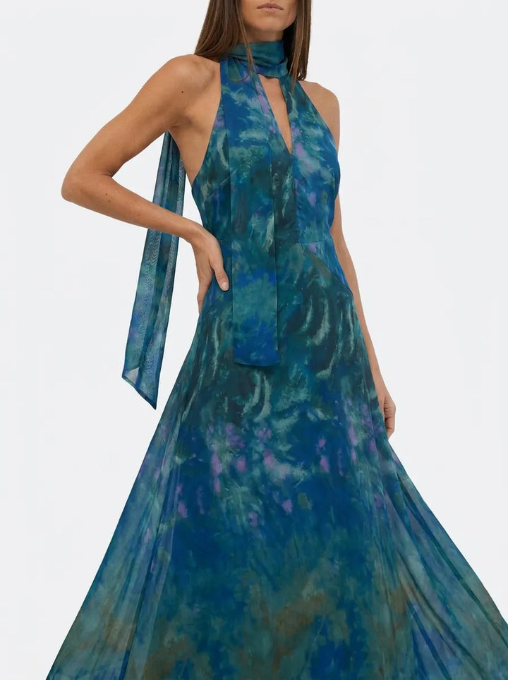 Luna | Women’s Floral Maxi Dress with Cutout