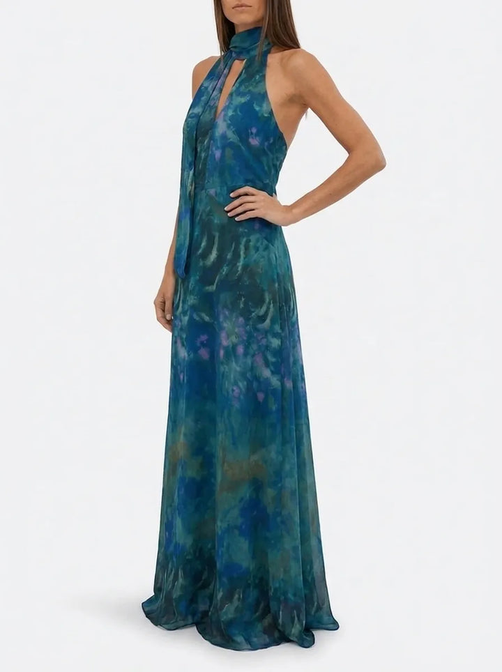 Luna | Women’s Floral Maxi Dress with Cutout