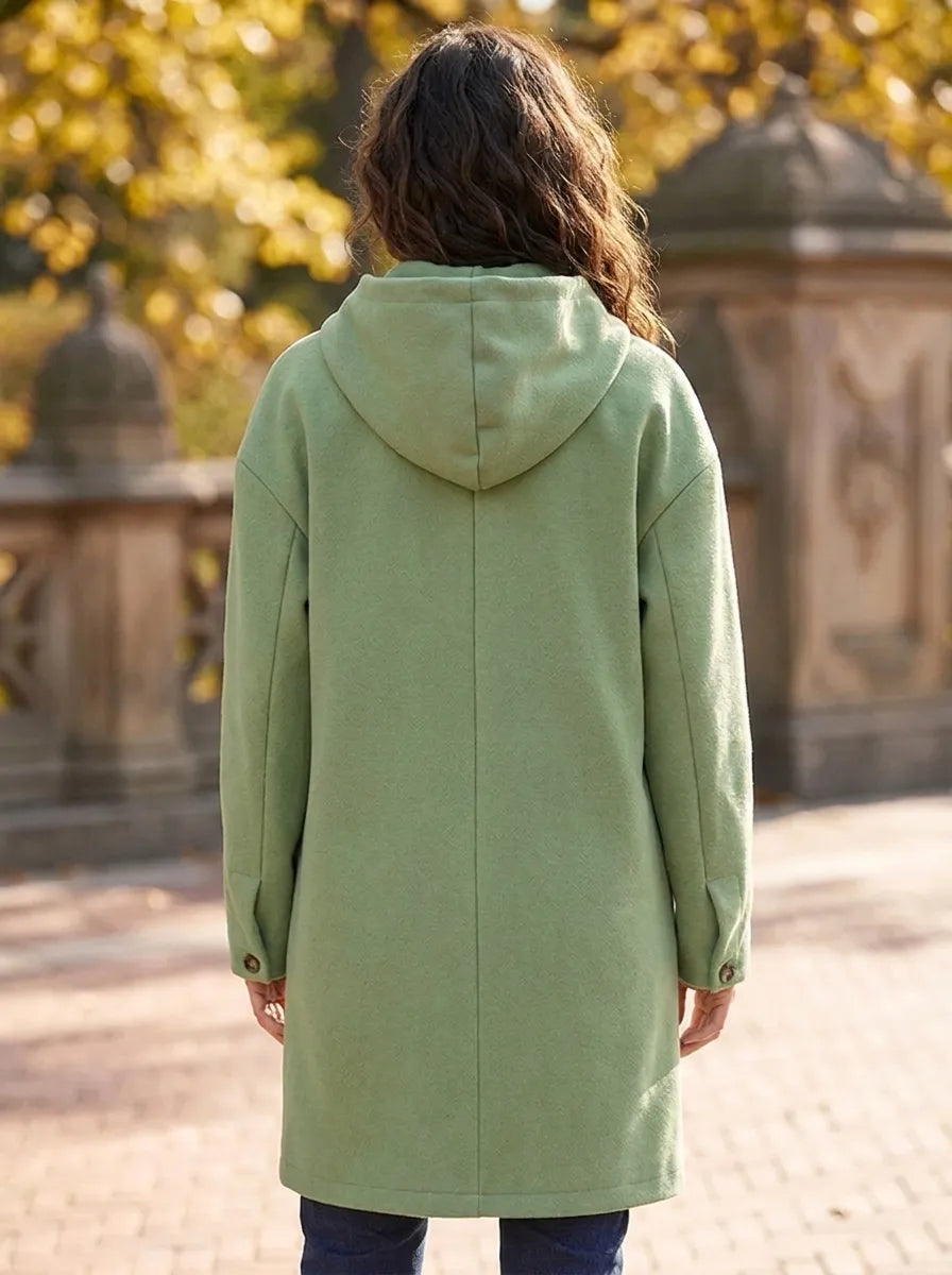 Melina - Manteau pour femme à manches longues, veste décontractée en polaire pelucheuse