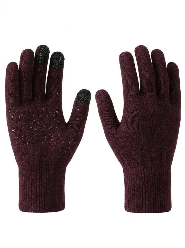 Guanti termici lavorati a maglia con touchscreen e superficie antiscivolo