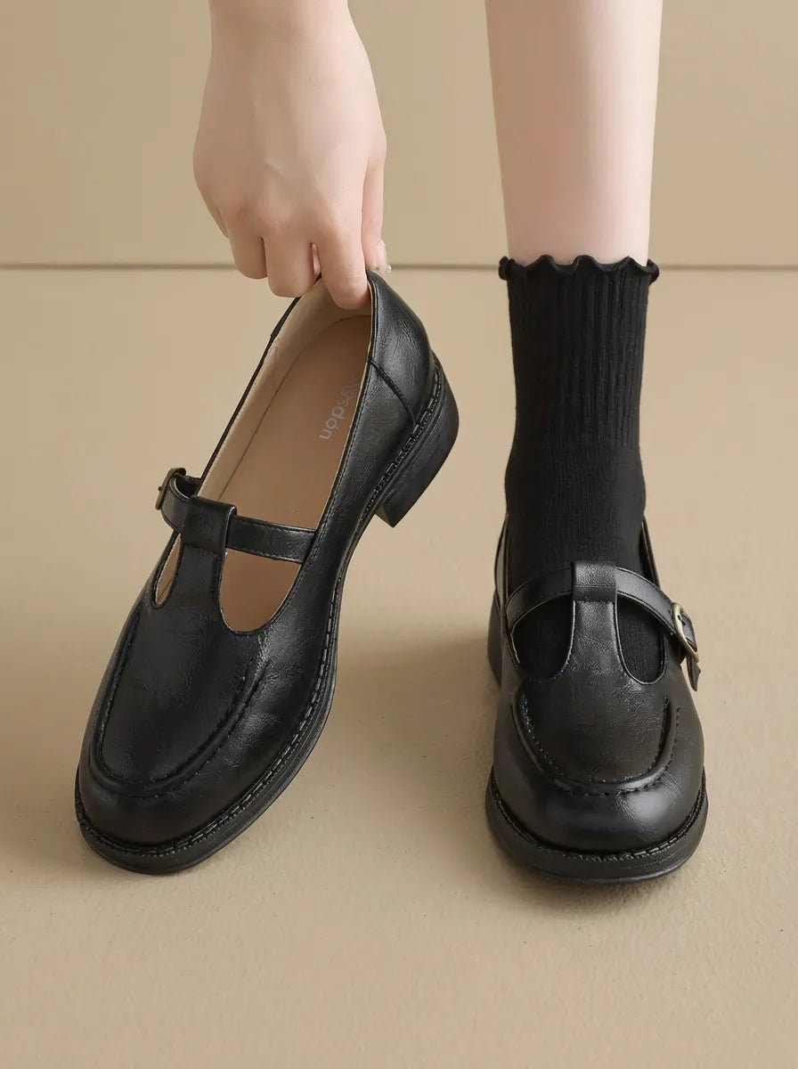 Zhelynne | Zapatos ortopédicos Mary Jane con punta cuadrada