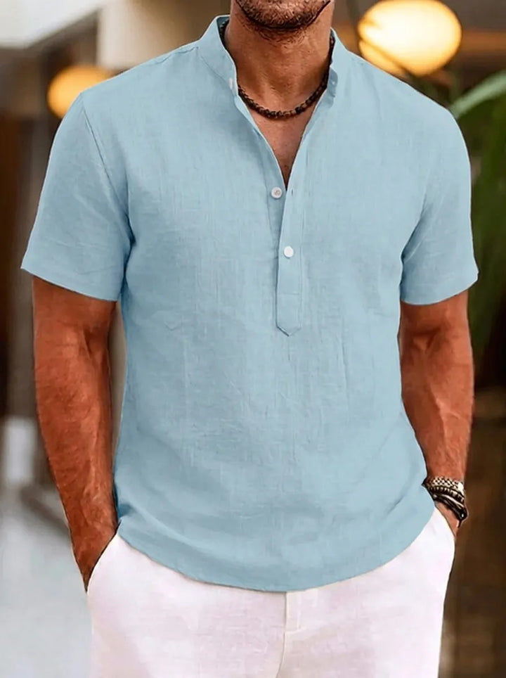 Silas | Camisa de manga curta para homem, com botões