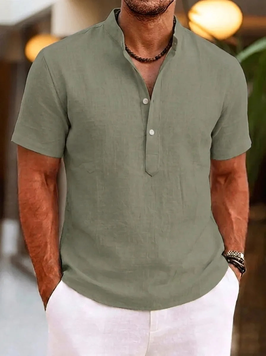 Silas | Camisa de manga curta para homem, com botões