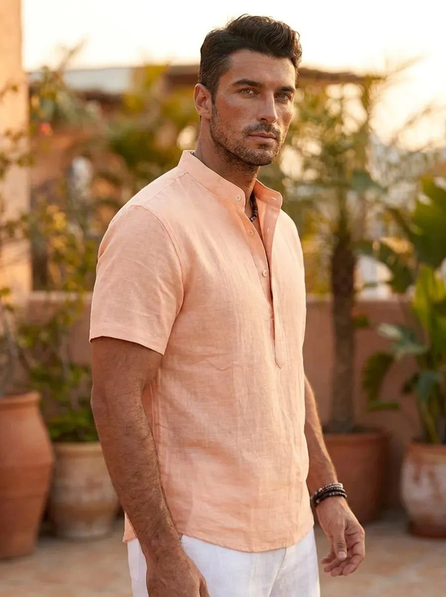 Silas | Camisa de manga curta para homem, com botões