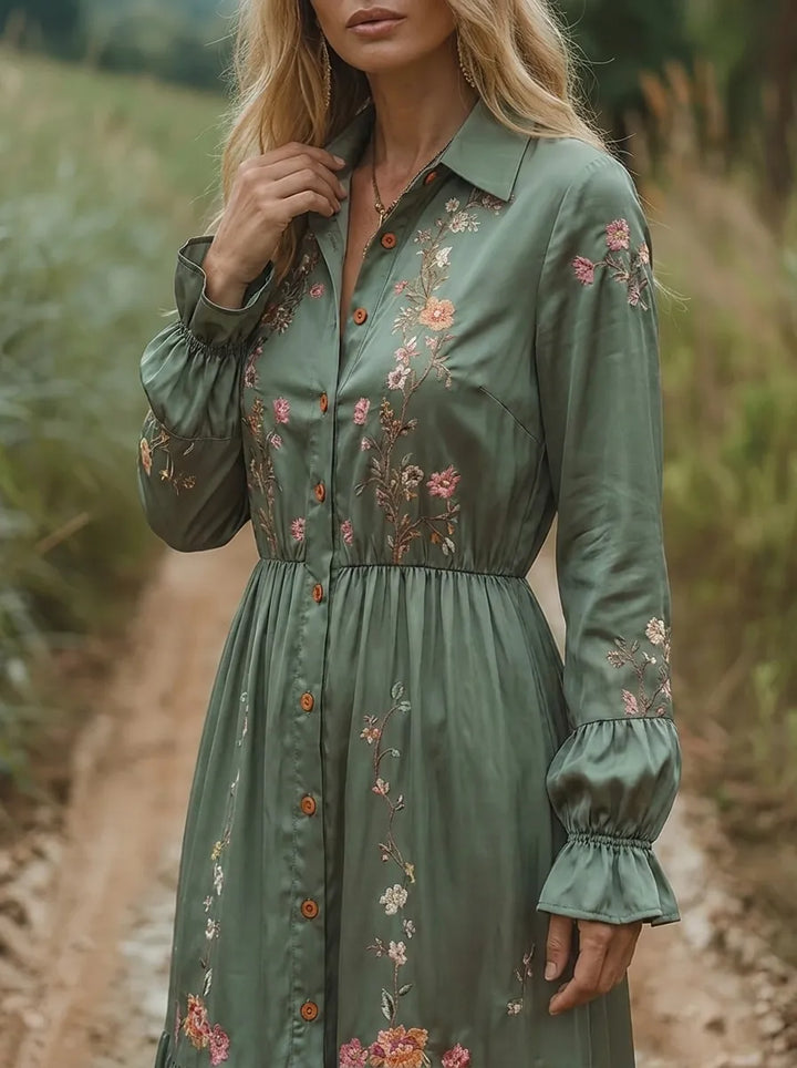 Bohemian Besticktes V-Ausschnitt Maxikleid für Damen