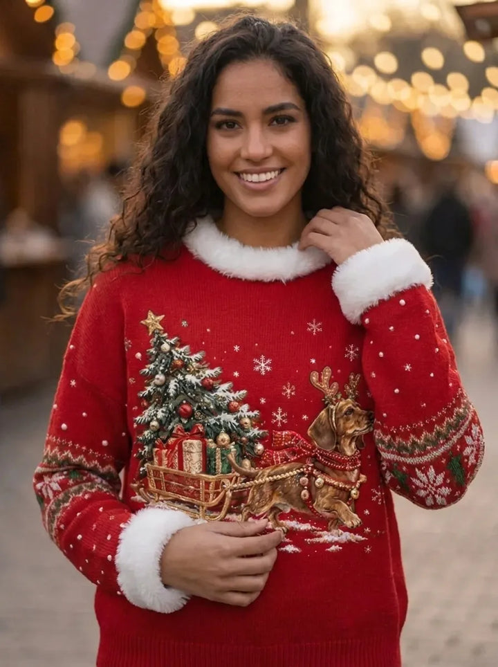 Damen Weihnachts Schleife Dekorative Licht Tops