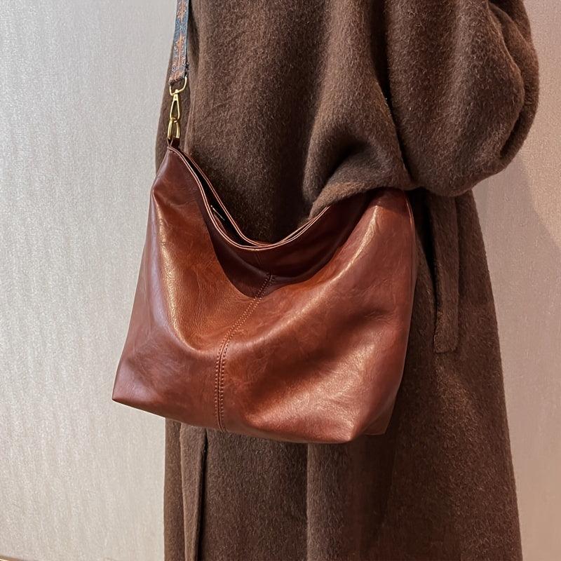 Embjørg | Klassische Schultertasche mit verstellbarem gemustertem Tragegurt