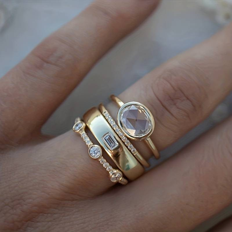 Raquel - Vintage Goldring-Set mit Zirkonia