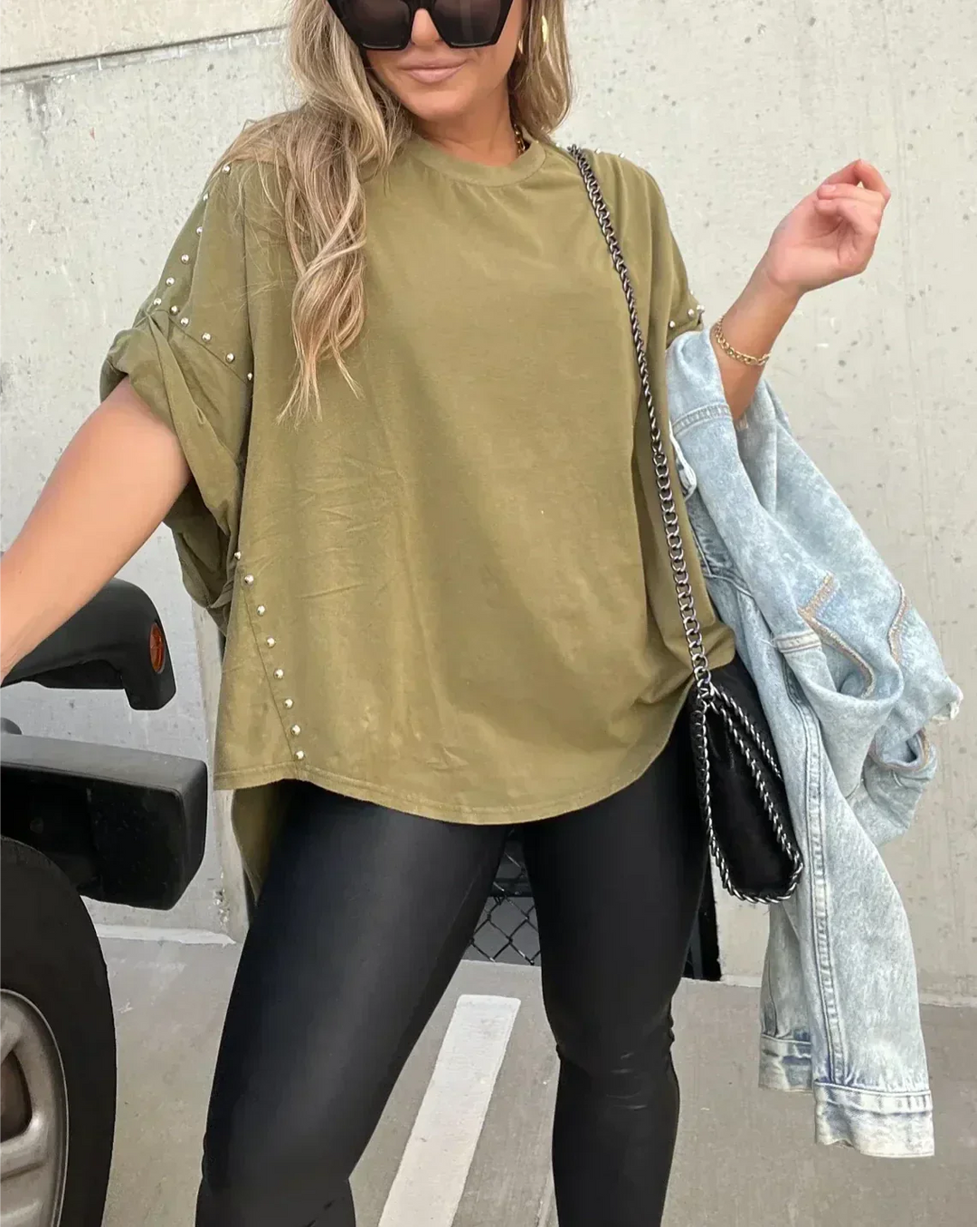 Isabelle™ - Oversized T-Shirt mit Nieten