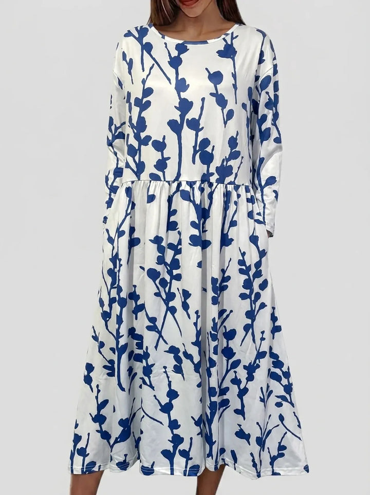 Sela™ – Küstenblumen Midi Kleid