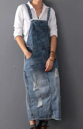 Demi™ - Lässiges Denim Overall Kleid