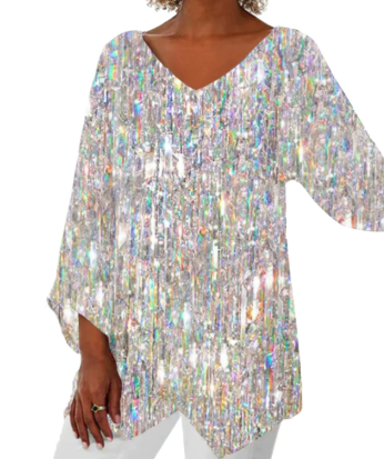 Kornelia™ - Langärmliger Kimono mit Pailletten-Print