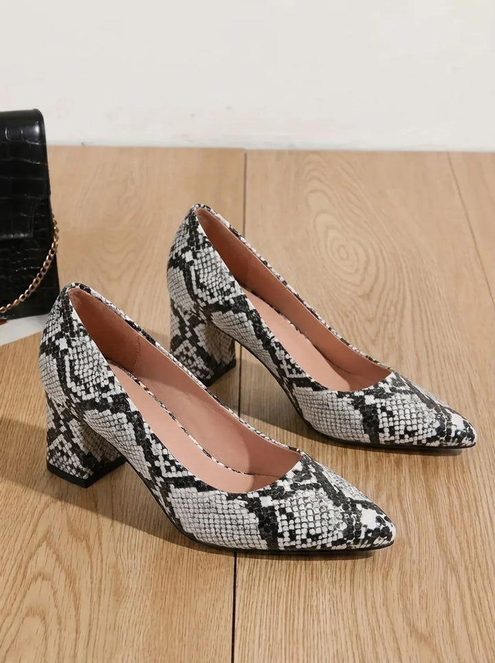 Jayne | Snake-Print Pointed-Toe Heels