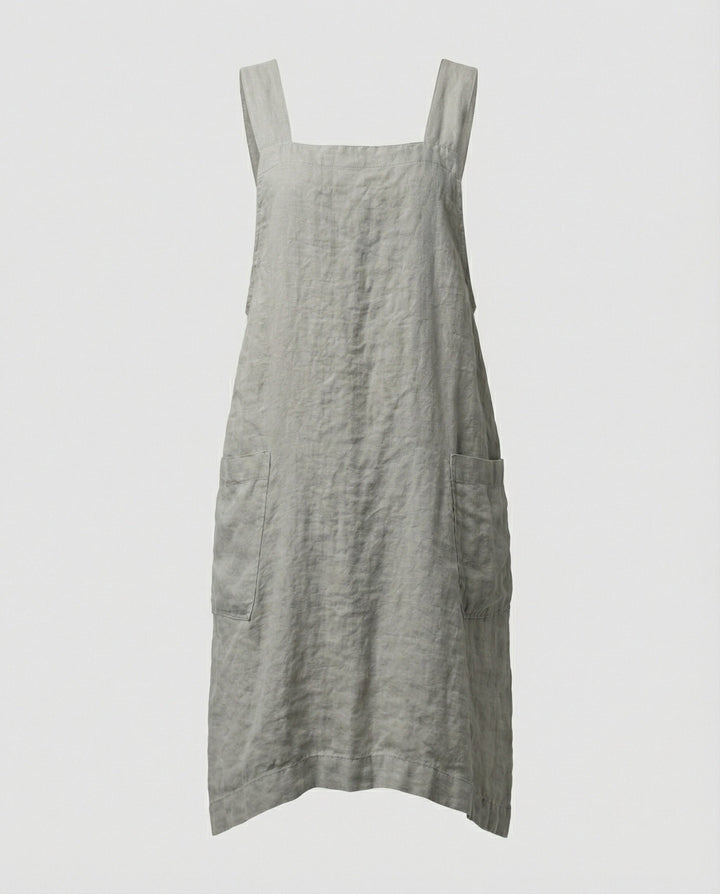 Heidi | Damen Midi Schürzenkleid mit quadratischem Ausschnitt und Taschen