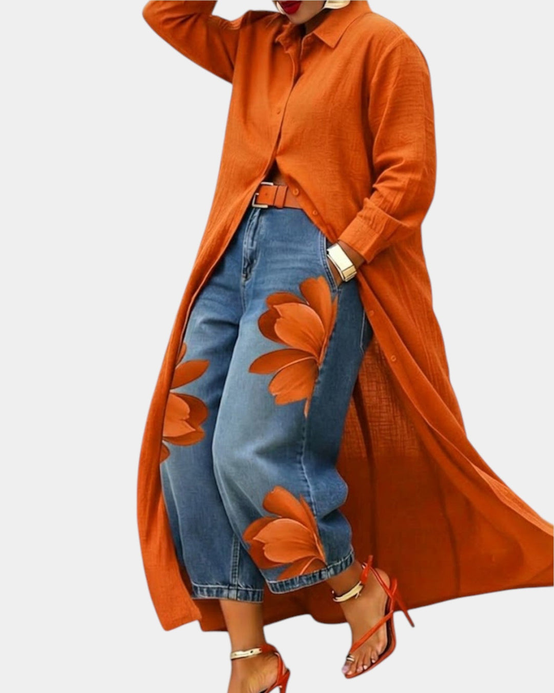Céliane | Weitgeschnittene Jeans & Kleid Ensemble