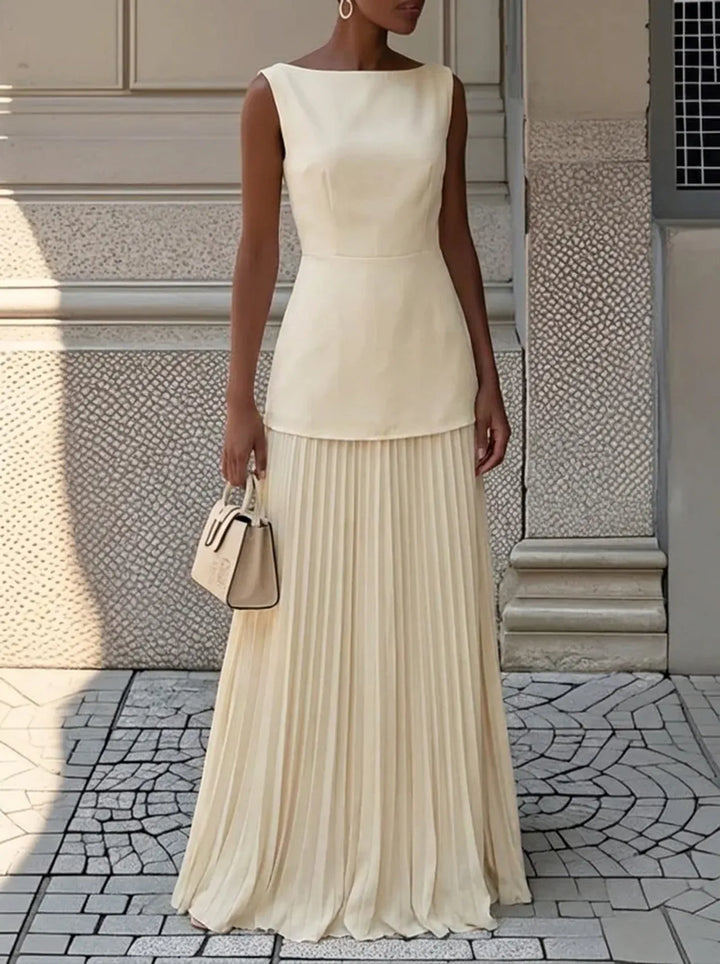 Celeste | Plissiertes Maxikleid