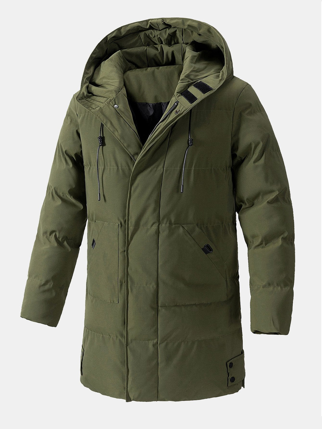 Herren Pufferparka mit Kapuze, Kordelzug und Taschen