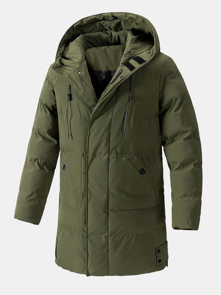 Herren Pufferparka mit Kapuze, Kordelzug und Taschen