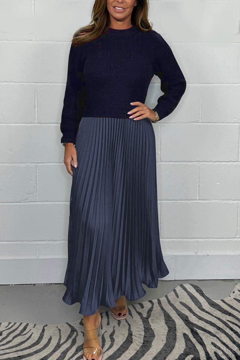 Dorotea - Langer Pullover Mit Faltenrock