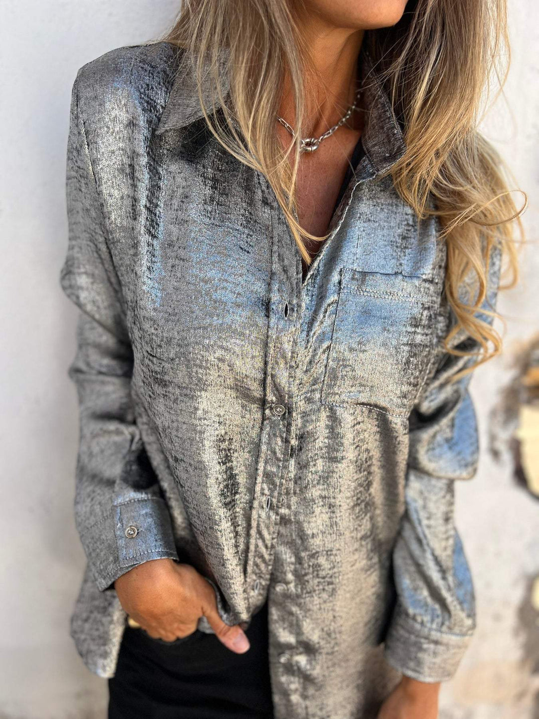 Damen Langarmshirt mit Tasche