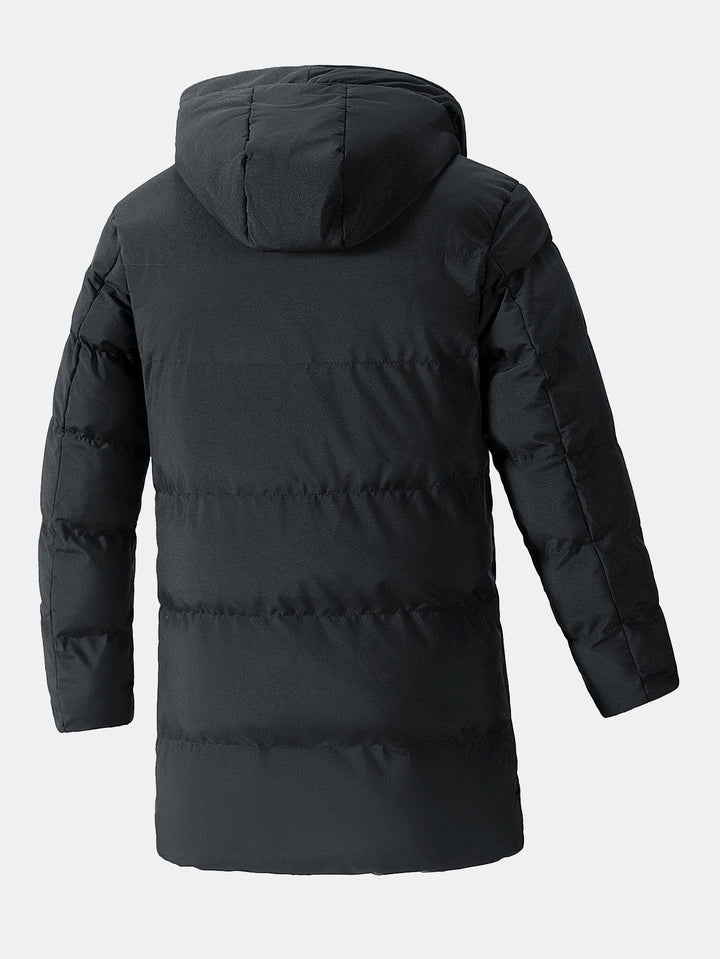 Herren Pufferparka mit Kapuze, Kordelzug und Taschen